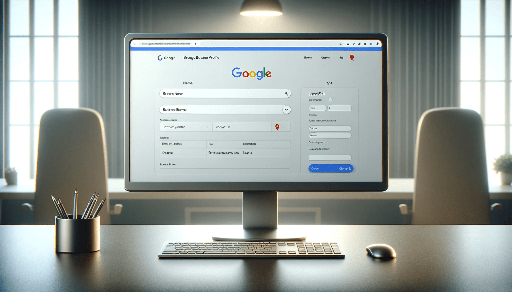 A person setting up their Google business profile